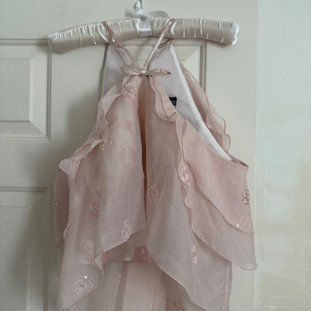 Flane Pink Ruffle Halter - Picture 2 of 5